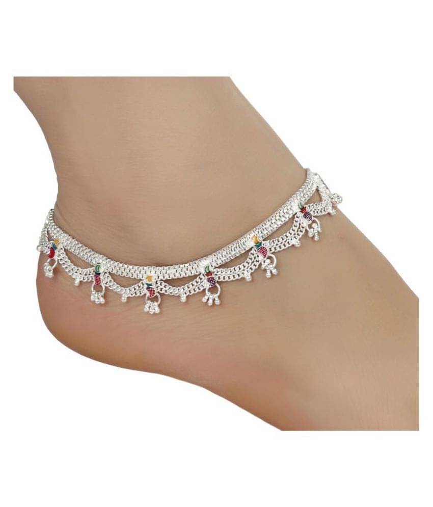    			AanyaCentric - Silver Anklets ( Pack of 1 )
