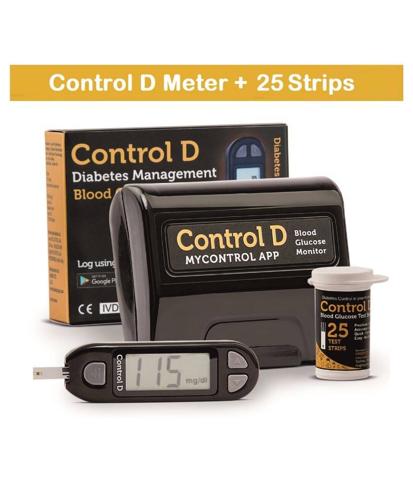 Control D Blood Glucose Monitor(Pack of 25 Strips, Black) Control D Blood Glucose Monitor(Pack of 25 Strips, Black)