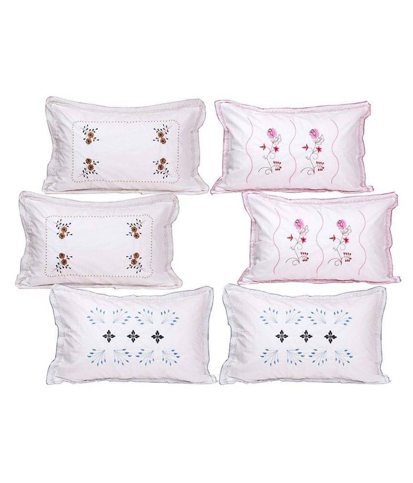     			MAHALUXMI COLLECTION Pack of 6 White Pillow Cover (18 X 28 Inch)