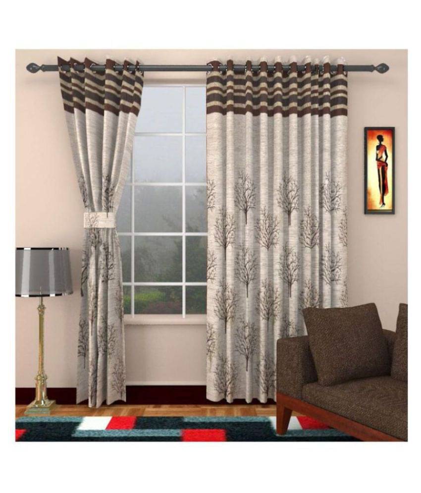 Panipat Textile Hub Blackout Room Darkening Eyelet Door Curtain 7 ft Pack of 2 -Multi Color Panipat Textile Hub Blackout Room Darkening Eyelet Door Curtain 7 ft Pack of 2 -Multi Color