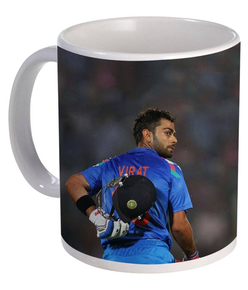     			COLOR YARD best indian cricketer Virat Kohli design on white Ceramic Coffee Mug 1 Pcs 325 ml