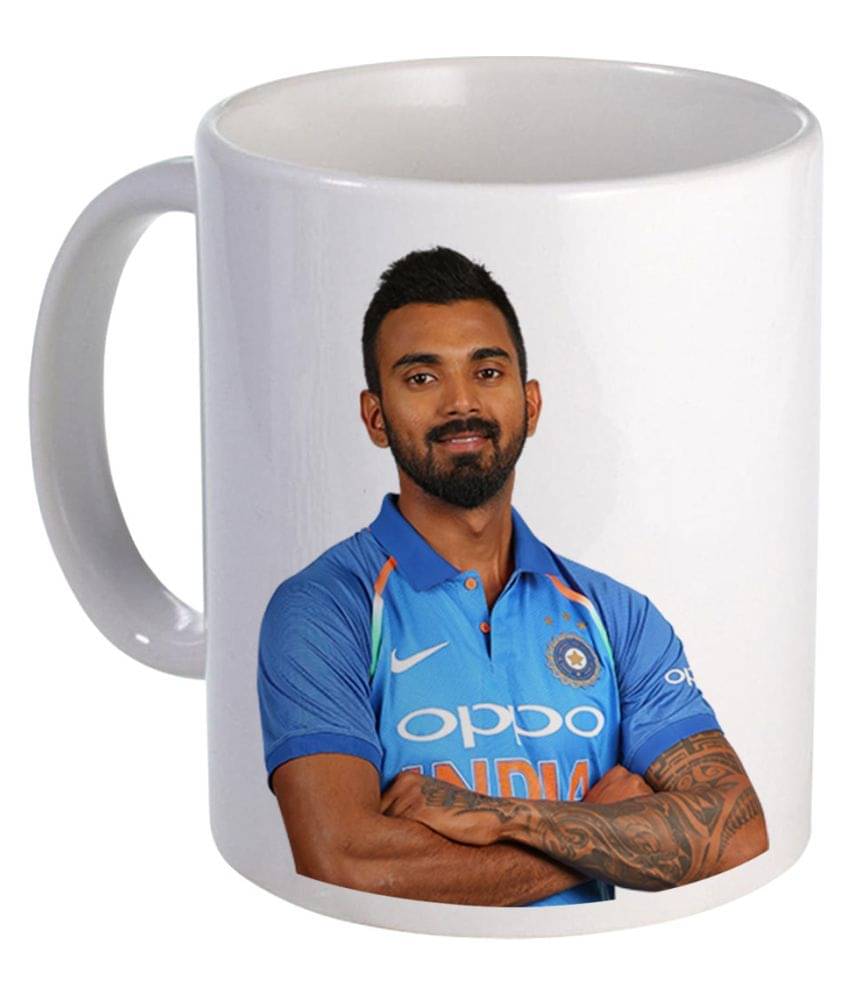     			COLOR YARD best indian cricketer Lokesh Rahul design on white Ceramic Coffee Mug 1 Pcs 325 ml