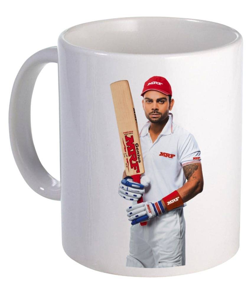COLOR YARD best indian cricketer Virat Kohli design on white Ceramic Coffee Mug 1 Pcs 325 ml COLOR YARD best indian cricketer Virat Kohli design on white Ceramic Coffee Mug 1 Pcs 325 ml