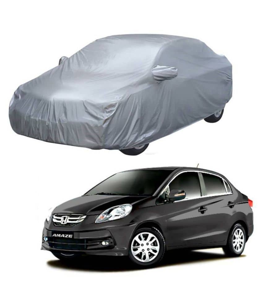Autoretail Silver Color Dust Proof Car Body Polyster Cover With Mirror Pocket Polyster For Honda Amaze