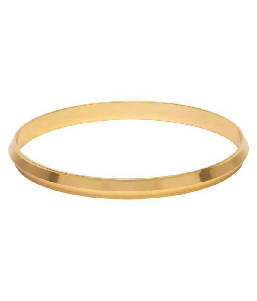     			shankhraj mall gold plated sikhi style brass kada braselet for men(2-12)-10062