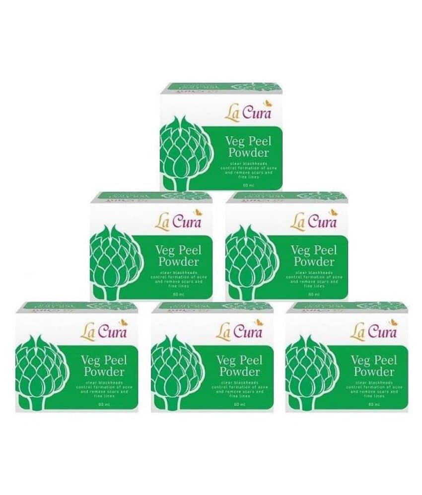 La Cura Veg Peel Powder Scrub & Exfoliators 60 gm Pack of 6