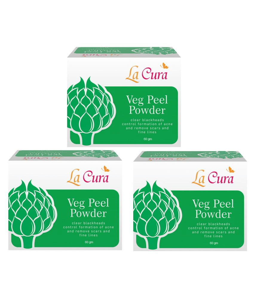 La Cura Veg Peel Powder Scrub & Exfoliators 60 gm Pack of 3