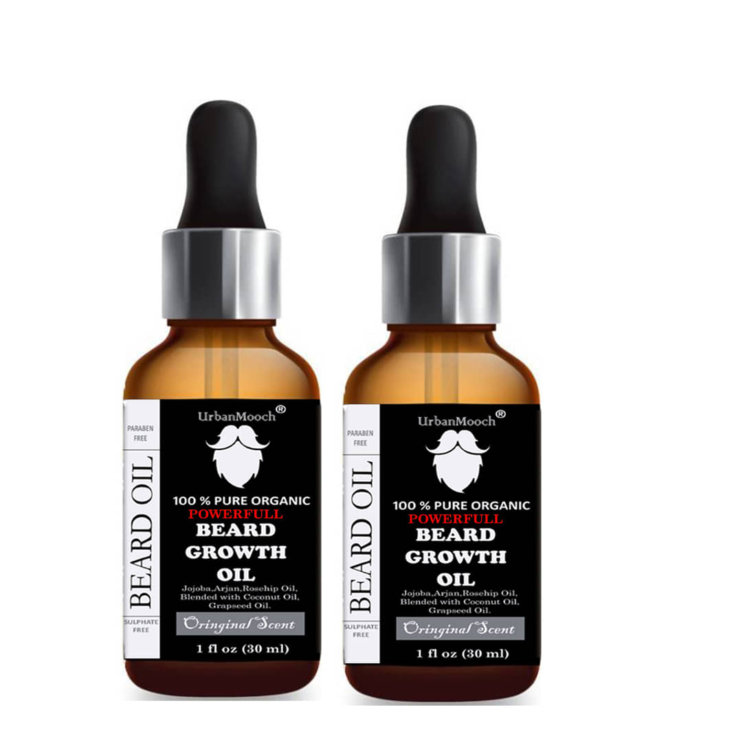 UrbanMooch Faster Beard Oil For Growth 60 ml Pack of 2 - Beard Care and Tools | Buy online on ZillyBuy