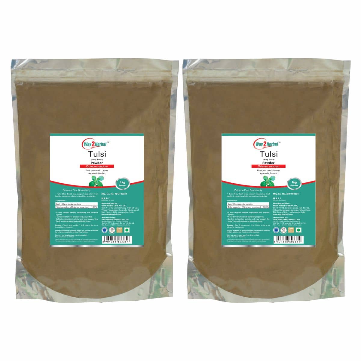 Way2Herbal Tulsi Powder 1 kg Pack of 2