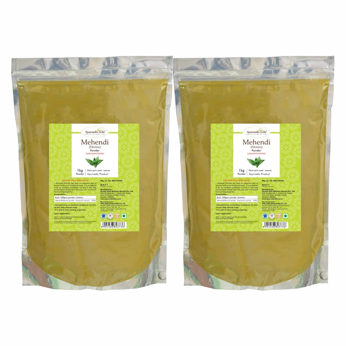 Ayurvedic Life Mehandi Powder 1 kg Pack of 2