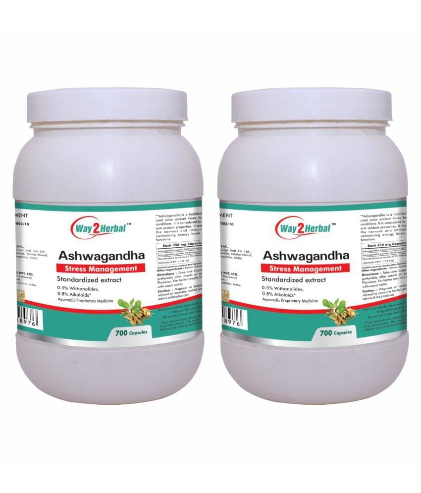    			Way2Herbal Ashwagandha Capsule 700 no.s Pack of 2