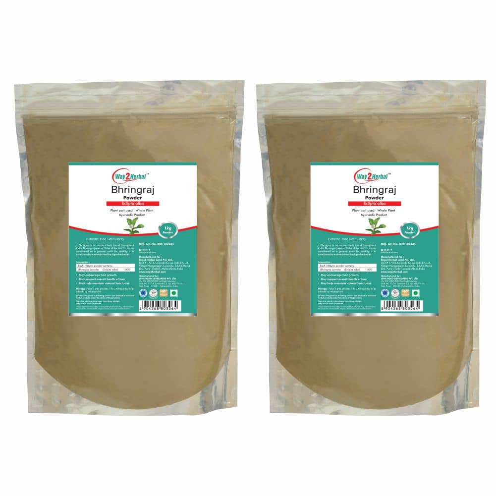 Way2Herbal Bhringraj Powder 1 kg Pack of 2