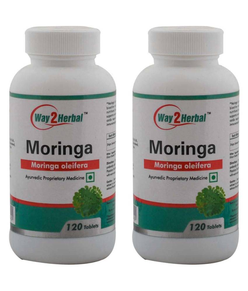     			Way2Herbal Moringa Tablets 120 no.s Pack of 2