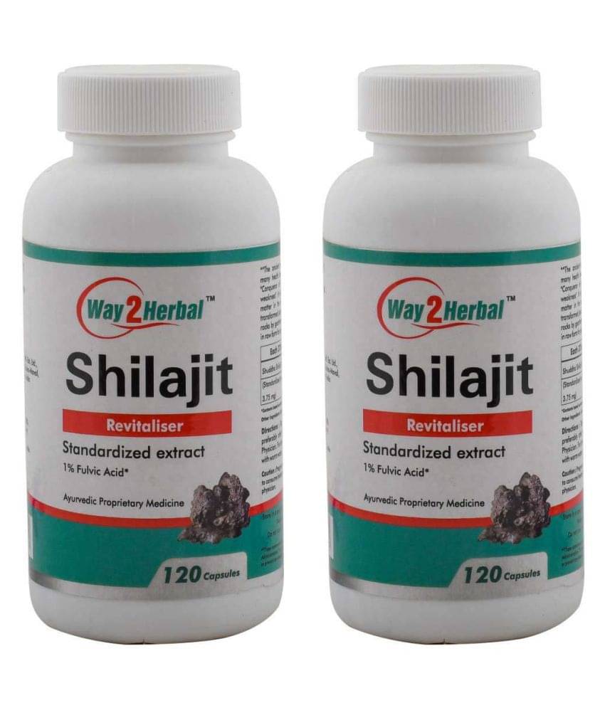 Way2Herbal Shilajit Capsule 120 no.s Pack of 2 Way2Herbal Shilajit Capsule 120 no.s Pack of 2