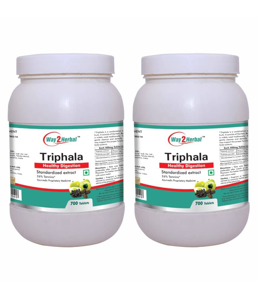Way2Herbal Triphala Tablets 700 no.s Pack of 2