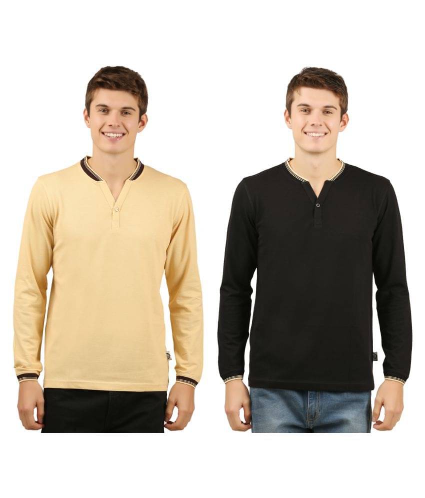Zebu Pack of 2 Cotton Regular Fit Men's T-Shirt ( Beige ) Zebu Pack of 2 Cotton Regular Fit Men's T-Shirt ( Beige )
