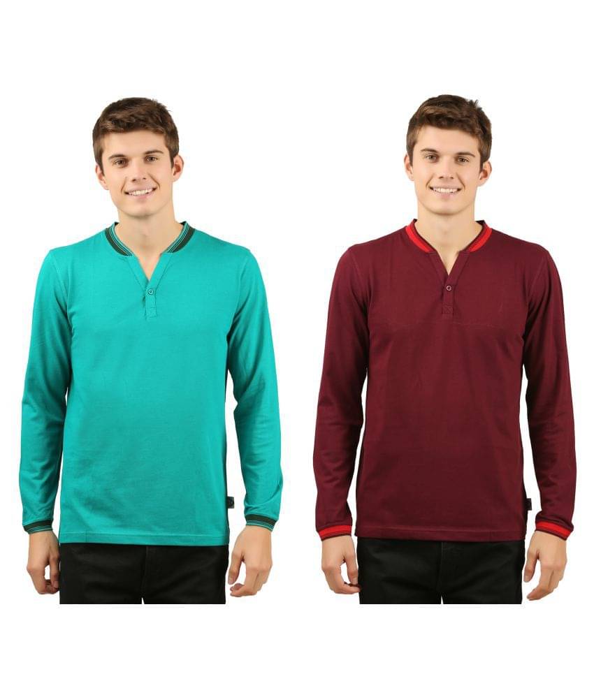     			Zebu Pack of 2 Cotton Regular Fit Men's T-Shirt ( Maroon )