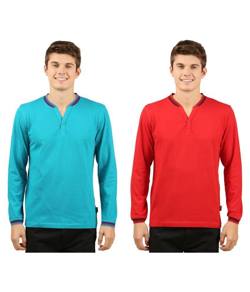 Zebu Pack of 2 Cotton Regular Fit Men's T-Shirt ( Red )     			Zebu Pack of 2 Cotton Regular Fit Men's T-Shirt ( Red )