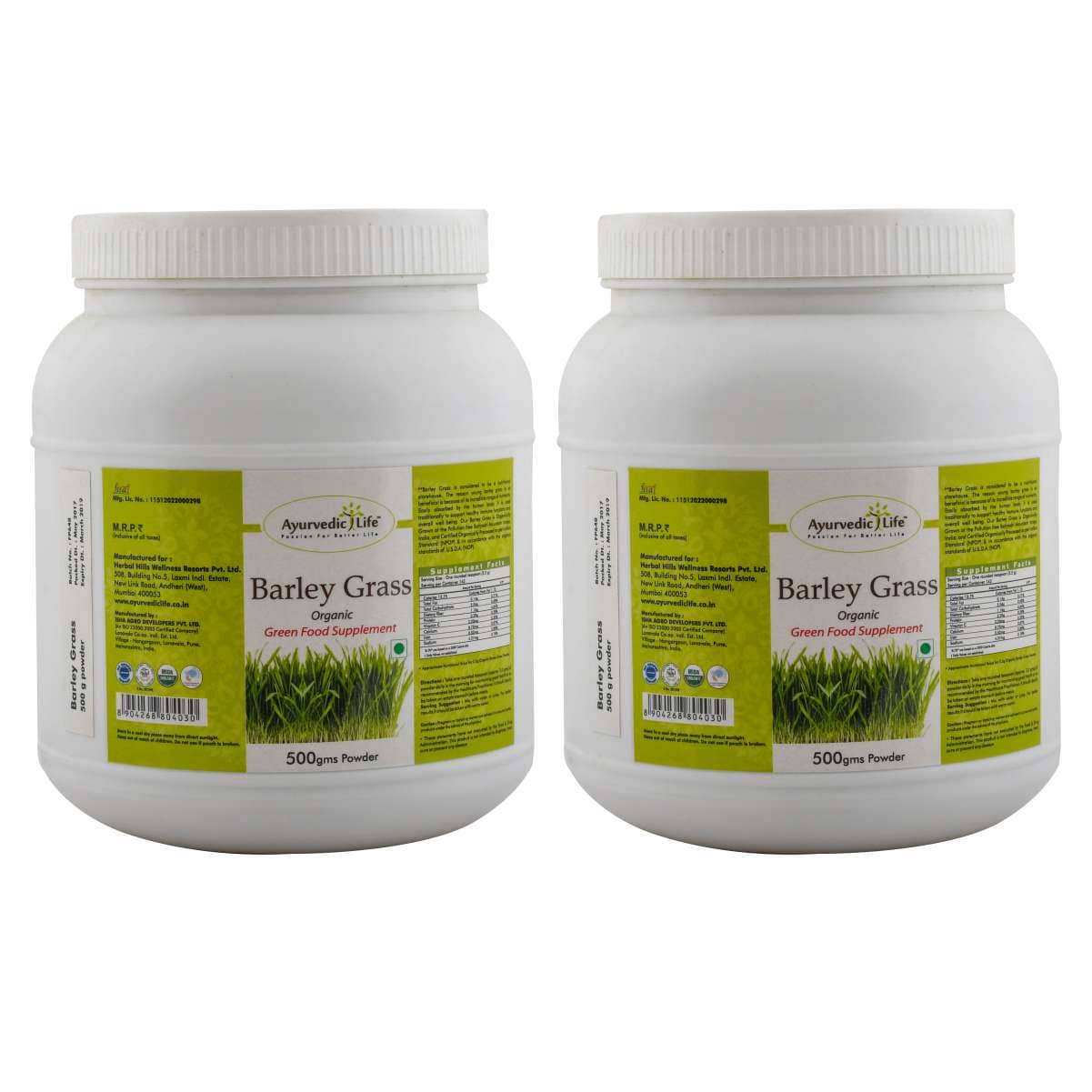 Ayurvedic Life Barley Grass Powder 500 gm Pack of 2