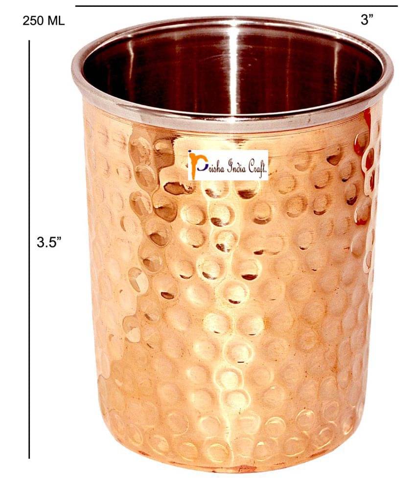     			Prisha India Craft Copper 250 ml Glasses