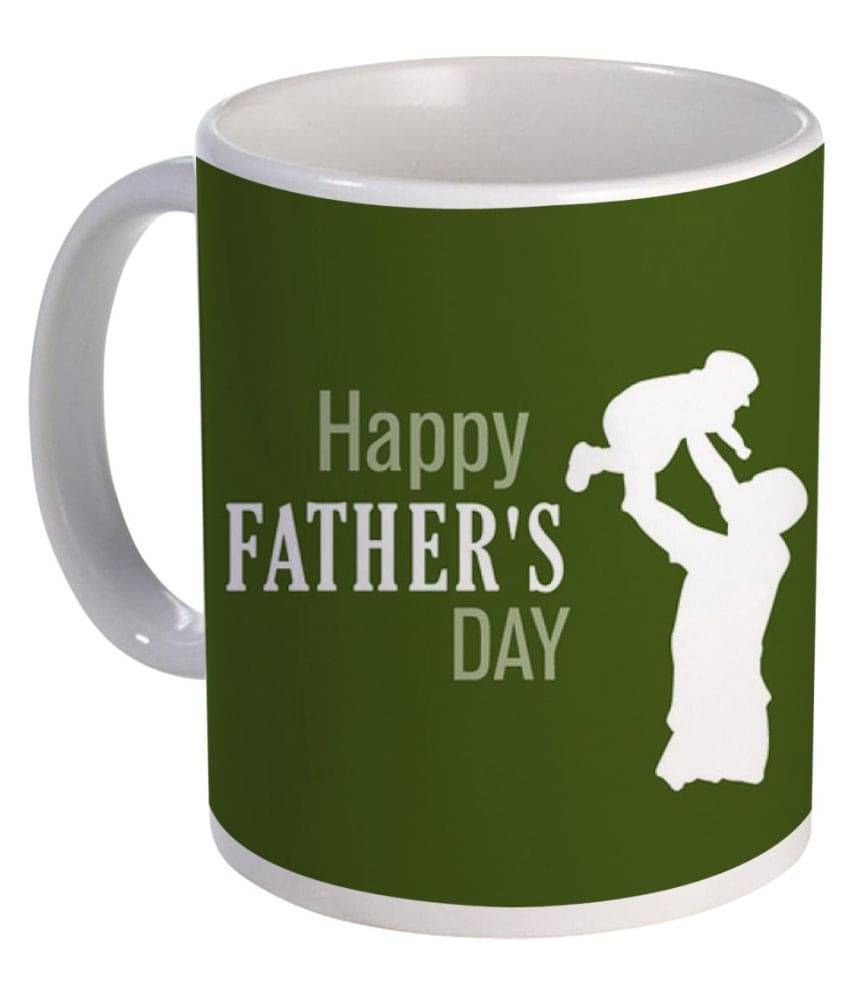     			COLOR YARD best happy fathers day with white scratch design Ceramic Coffee Mug 1 Pcs 325 mL