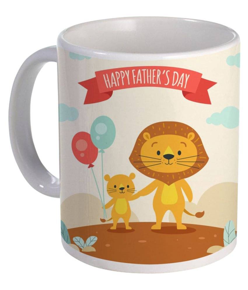 COLOR YARD best happy fathers day with caty design on white Ceramic Coffee Mug 1 Pcs 325 mL COLOR YARD best happy fathers day with caty design on white Ceramic Coffee Mug 1 Pcs 325 mL
