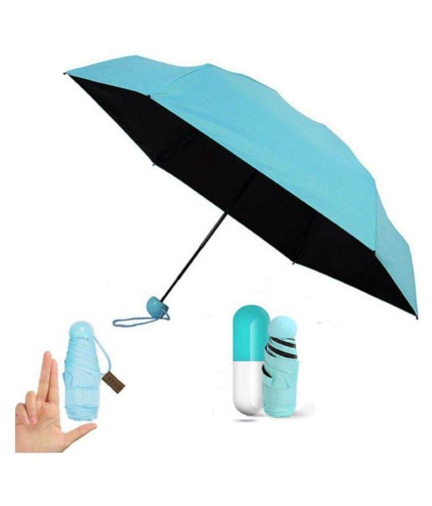     			Not Available Designer Ultra Mini UV Coated 4-Fold Travel Capsule Umbrella, (Best for Gifting Purpose and Best fit for Kids) 85 cm Sky Blue