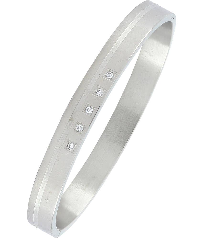 The Jewelbox Classic American Diamond Surgical Stainless Steel Openable Kada Bangle Bracelet - Bangles & Bracelets | Buy online on ZillyBuy