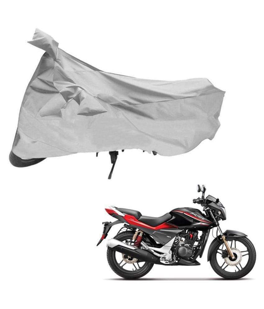    			AutoRetail Dust Proof Two Wheeler Polyster Cover for Hero Xtreme Sports (Mirror Pocket, Silver Color)