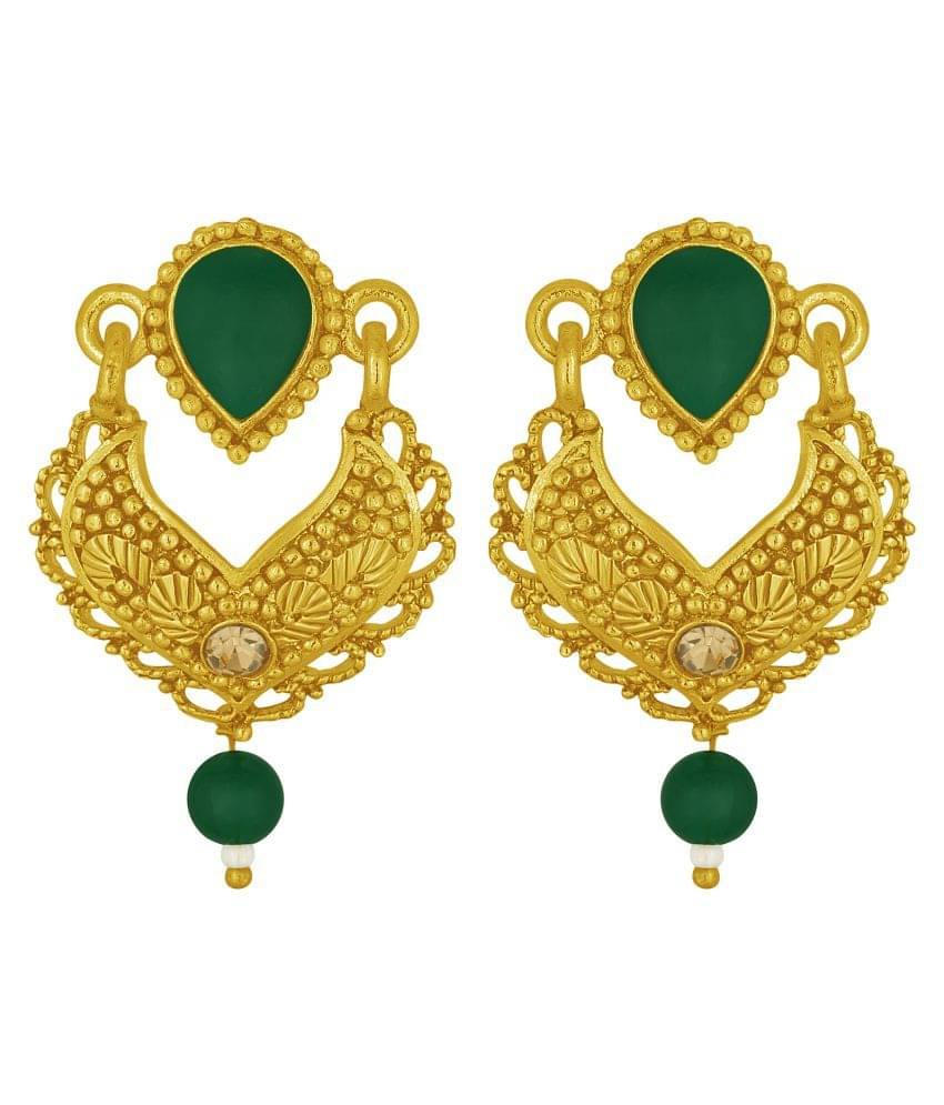 Spargz Traditional Tops Alloy Daily Wear Gold Plated Synthetic Stone Earring For Women Spargz Traditional Tops Alloy Daily Wear Gold Plated Synthetic Stone Earring For Women