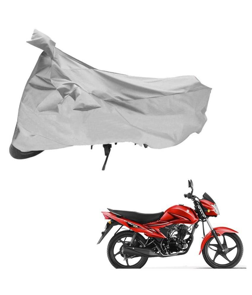    			AutoRetail Dust Proof Two Wheeler Polyster Cover for Suzuki Hayate (Mirror Pocket, Silver Color)