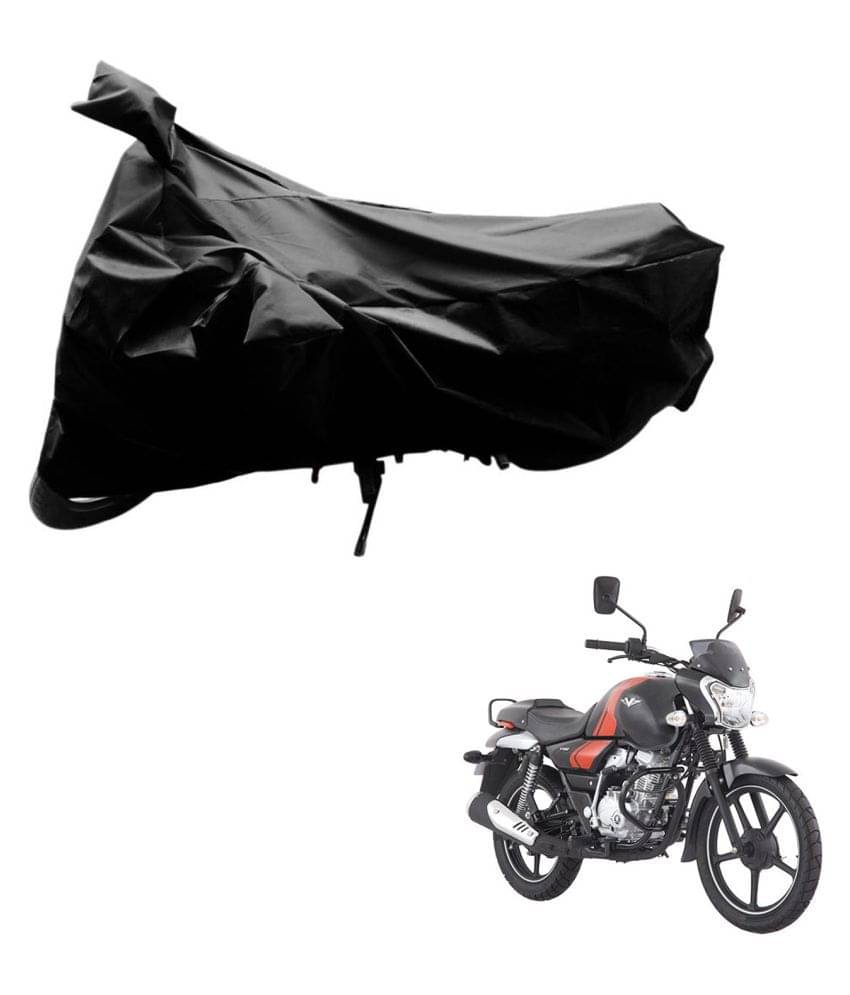     			AutoRetail Dust Proof Two Wheeler Polyster Cover for Bajaj V12 (Mirror Pocket, Black Color)