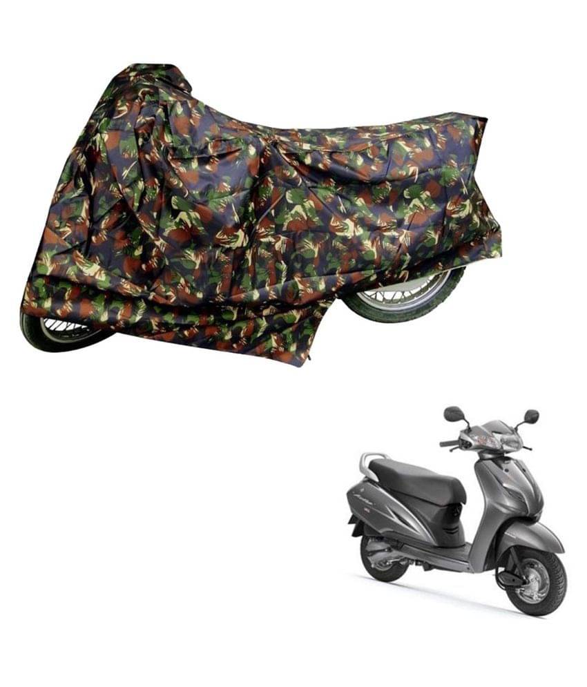     			AutoRetail Dust Proof Two Wheeler Polyster Cover for Honda Activa 3G (Mirror Pocket, Jungle Color)