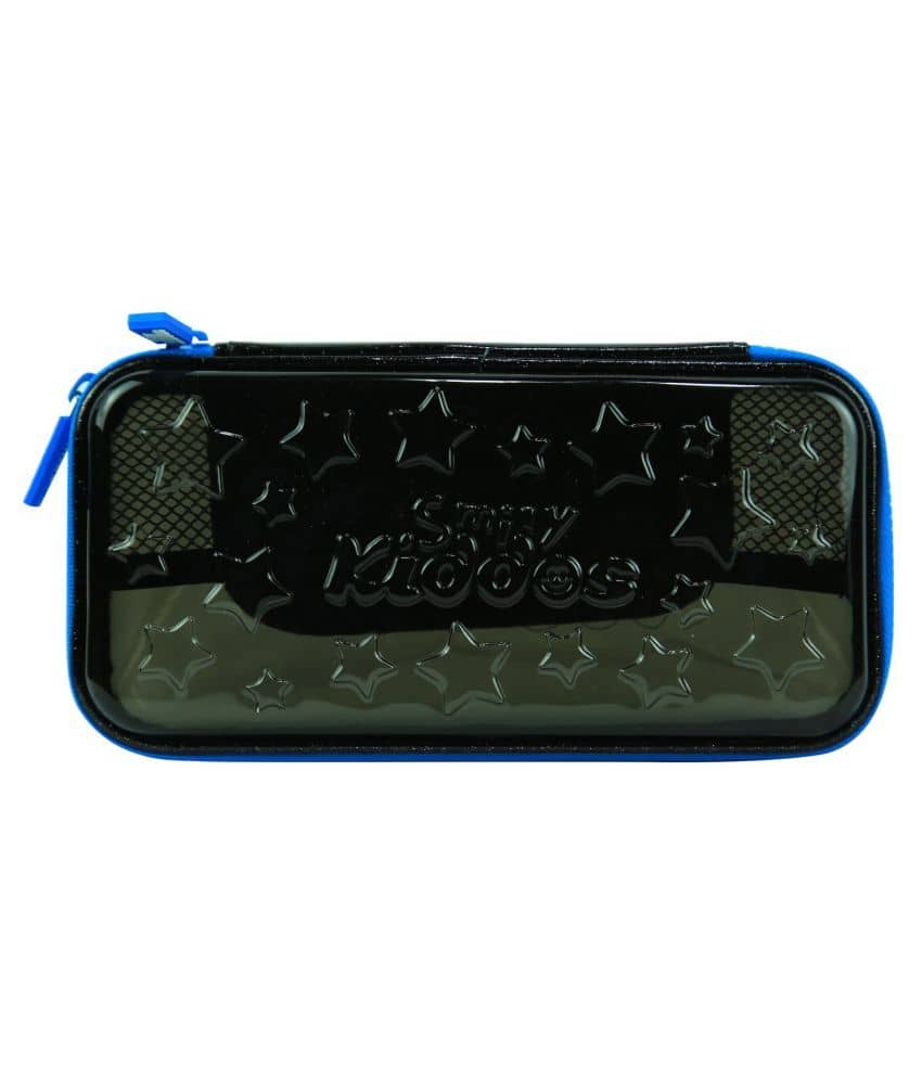 Smily PVC Small  Pencil Case (Black) | Kids Pencil Case | School Pencil Case | Boys & Girls Pencil Case | Pencils Case For Girls  | Girls Pencil Case Stylish | Girls Pencil Case For School | Pen Pencil Box Case | Hardtop pencil Box