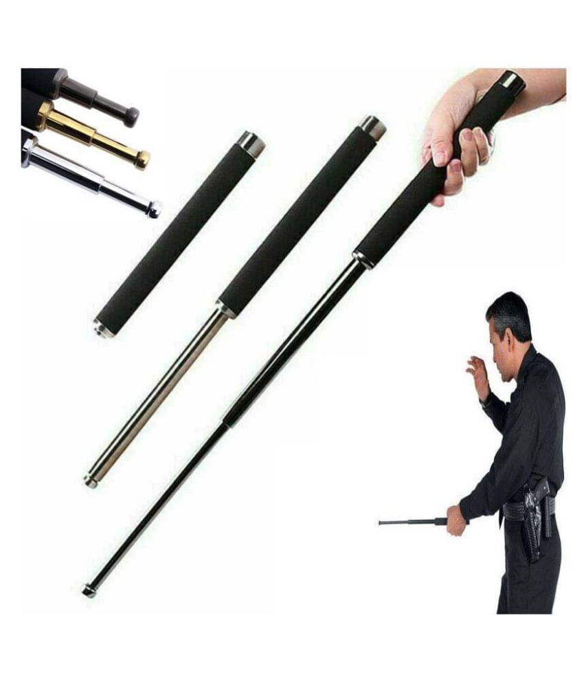     			Tactical Telescopic Baton Stainless Steel Self Defence  Security Folding Stick