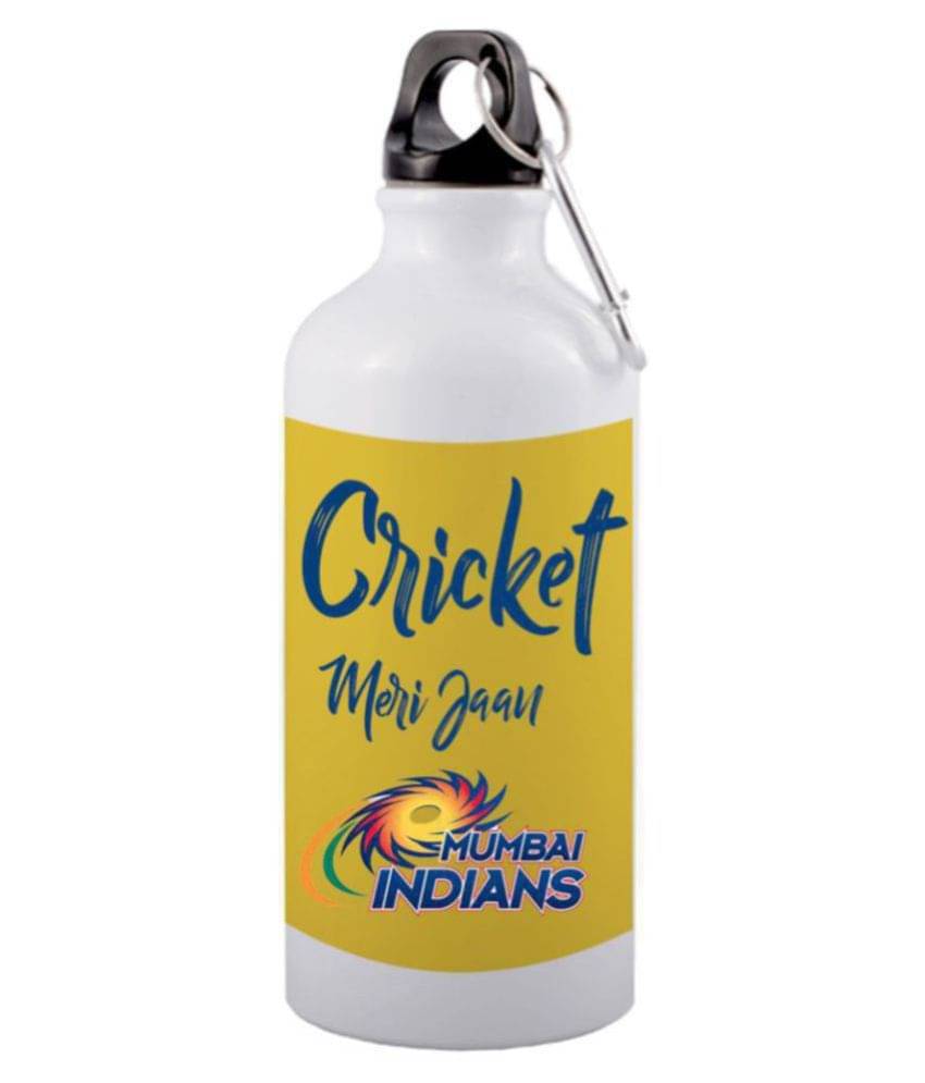 COLOR YARD best IPL design White 600 mL Aluminum Water Bottle set of 1 COLOR YARD best IPL design White 600 mL Aluminum Water Bottle set of 1