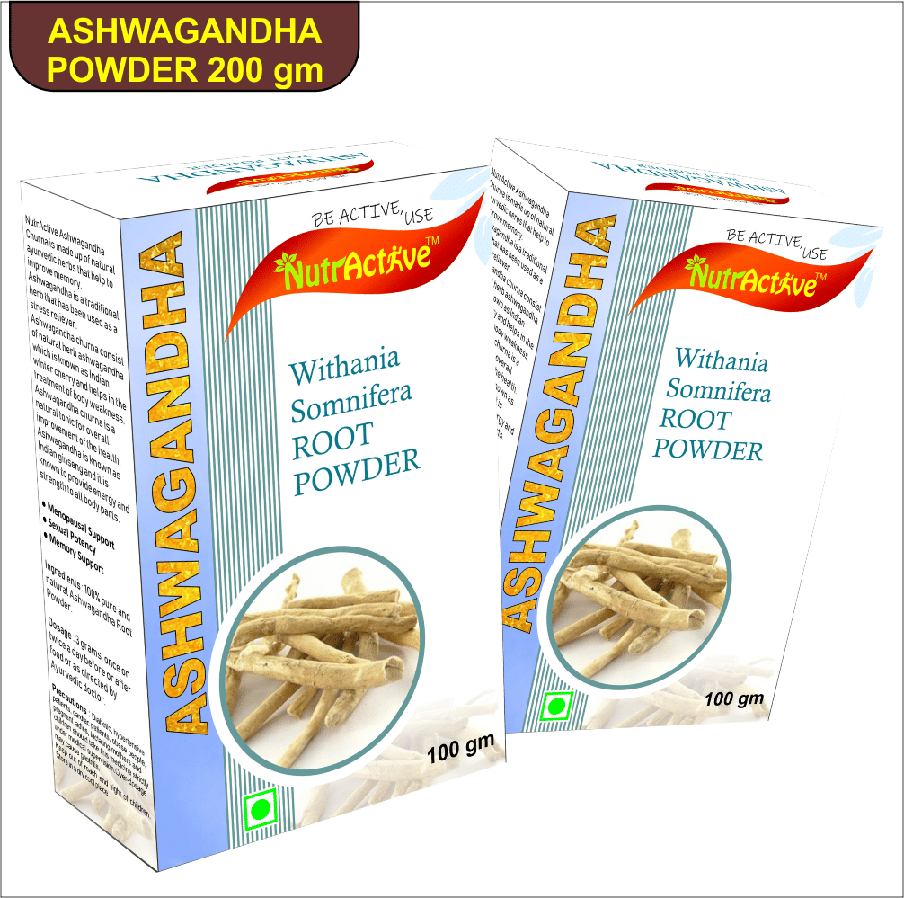 NutrActive Organic Ashwagandha Powder 100 gm Pack of 2