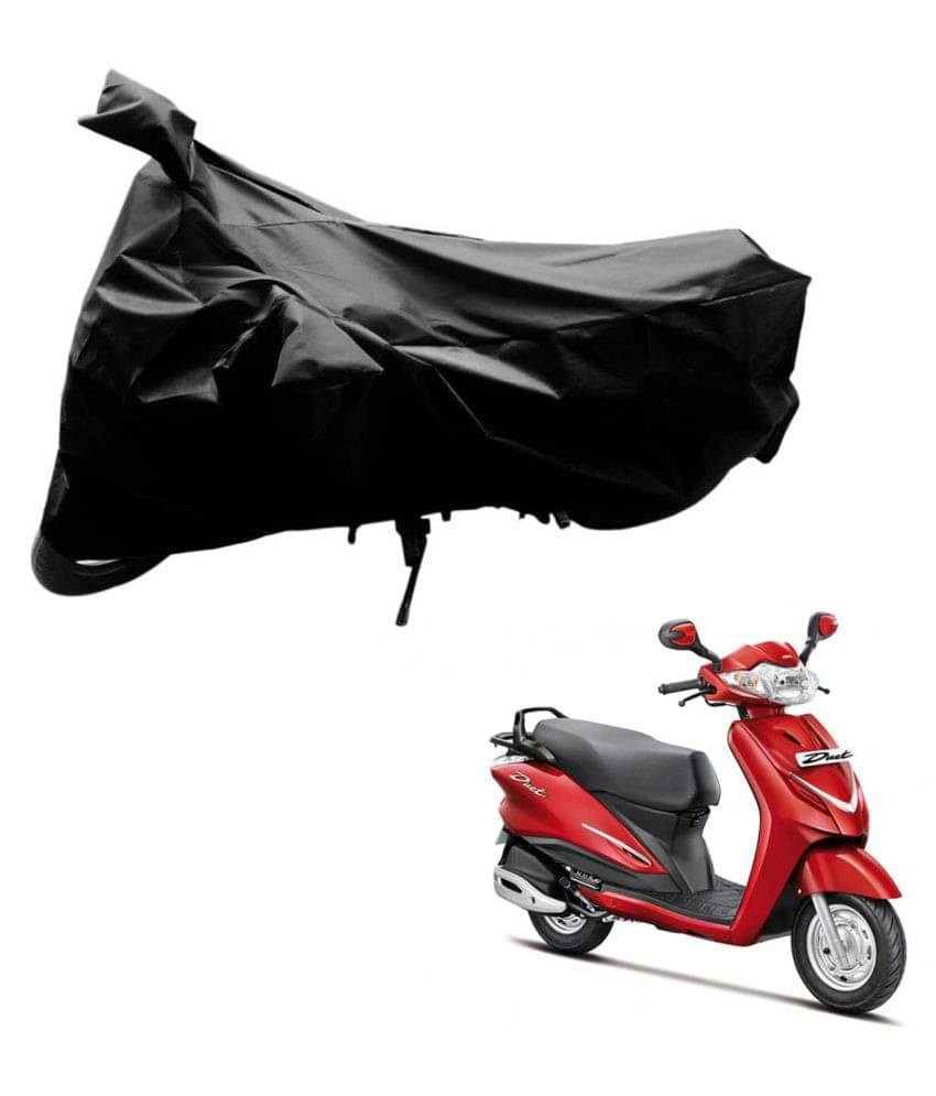     			AutoRetail Dust Proof Two Wheeler Polyster Cover for Hero Duet (Mirror Pocket, Black Color)