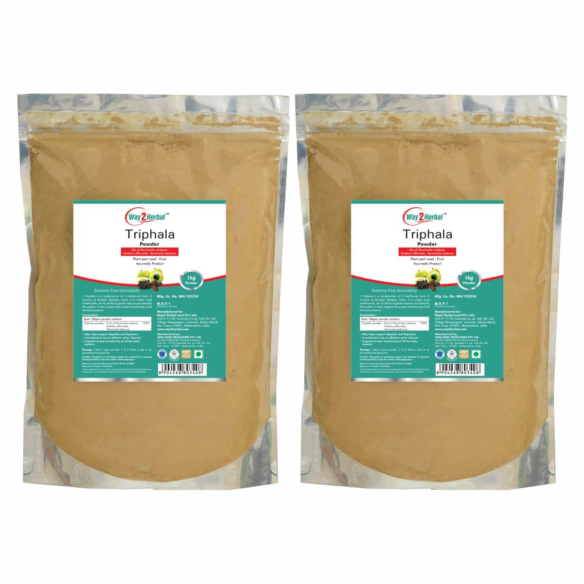 Way2Herbal Triphala Powder 1 kg Pack of 2
