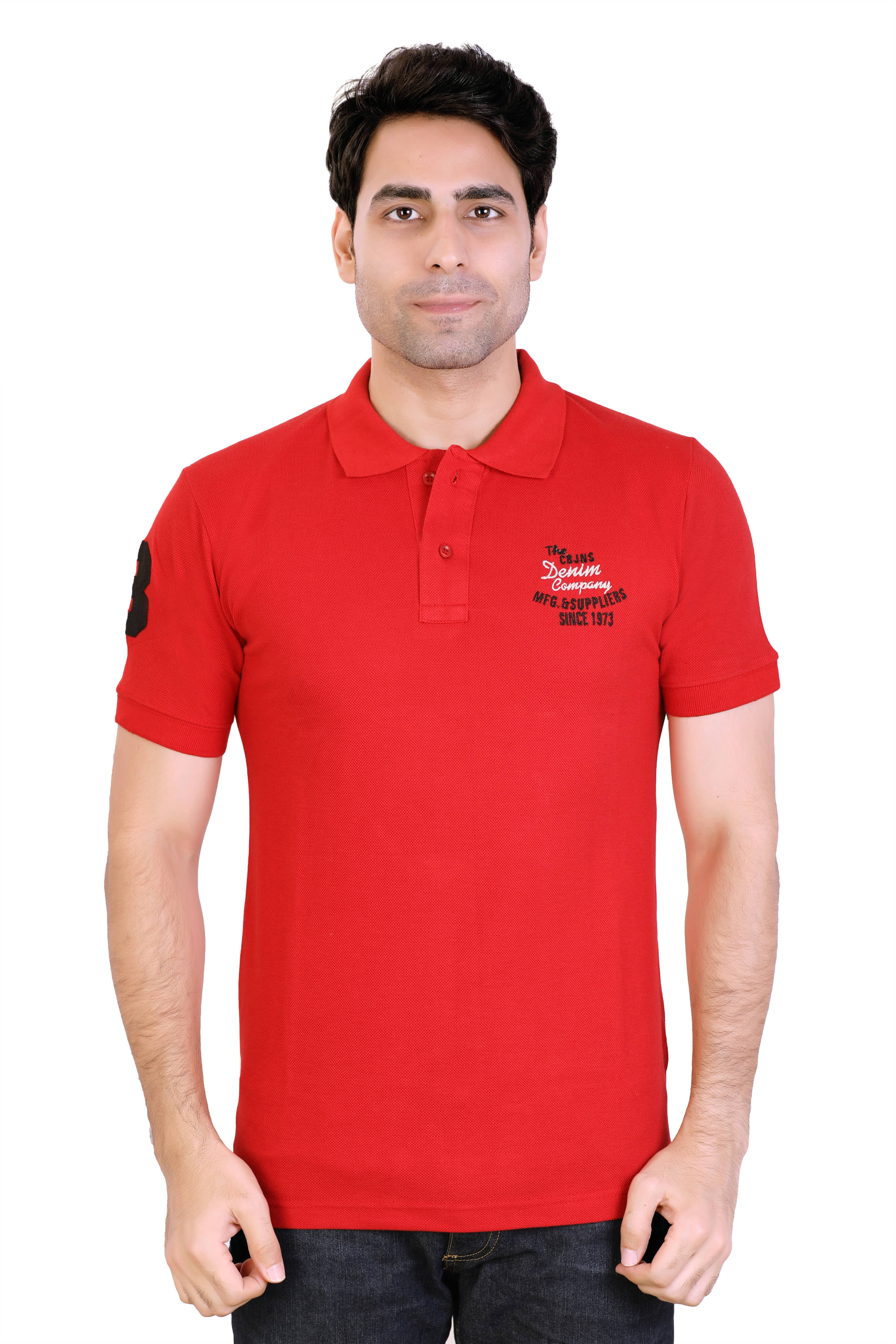 Awack Red Cotton Blend Polo T-Shirt Awack Red Cotton Blend Polo T-Shirt