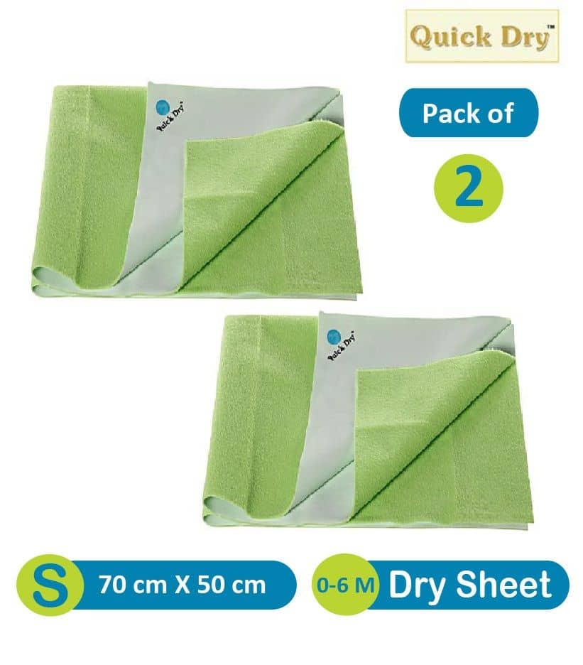 Quick Dry Plain Waterproof sheet Small Mango-Set of 2 Rubber Sheet