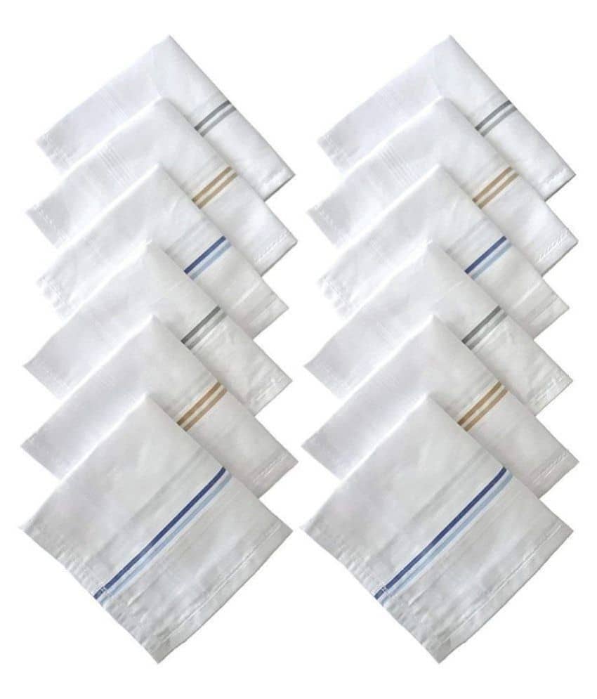 NEWMAN Men's 100% Cotton Handkerchief For Men Set of 12 PCs_size: 45×45 cm - Jewellery Sets | Buy online on ZillyBuy
