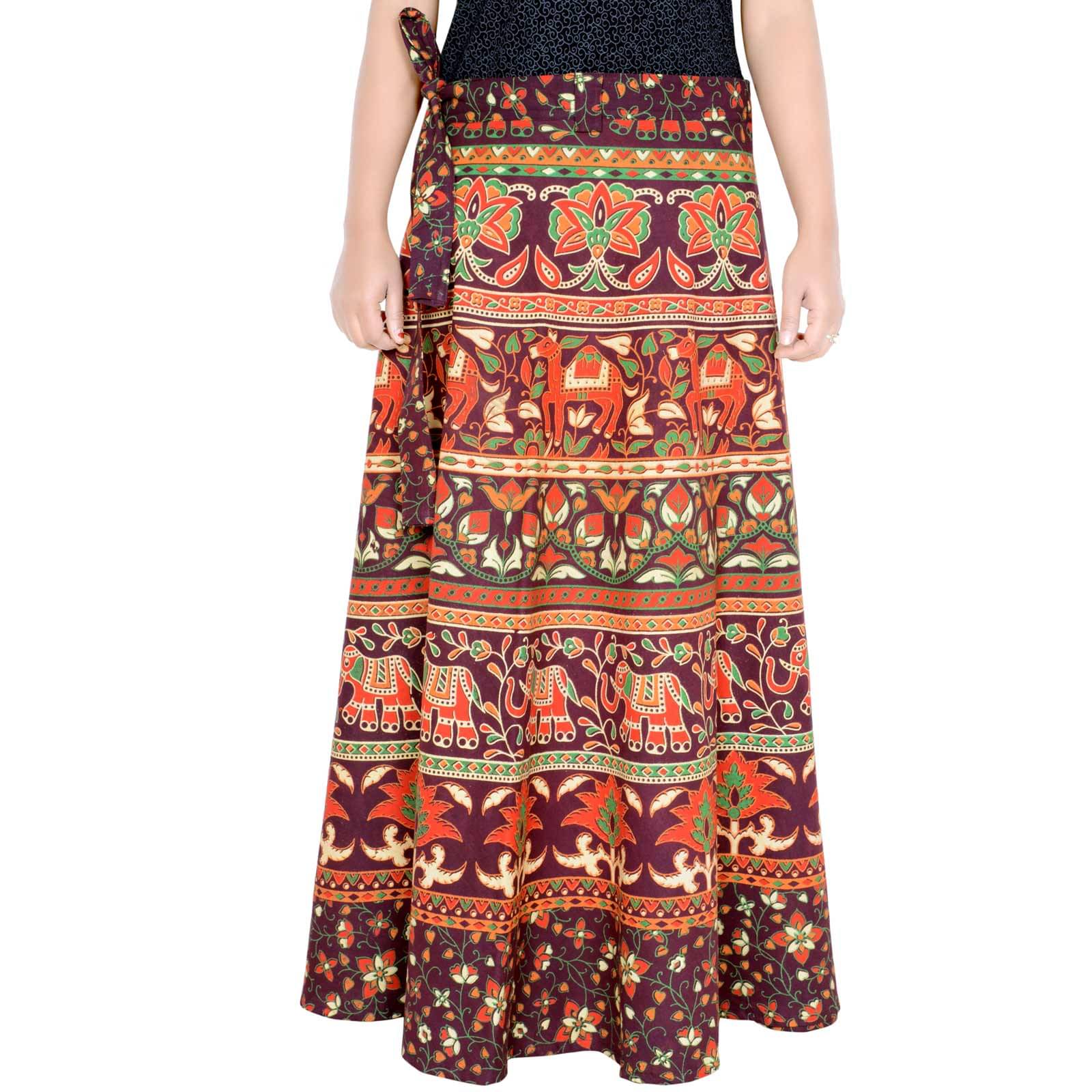     			Sttoffa Cotton Wrap Skirt - Brown