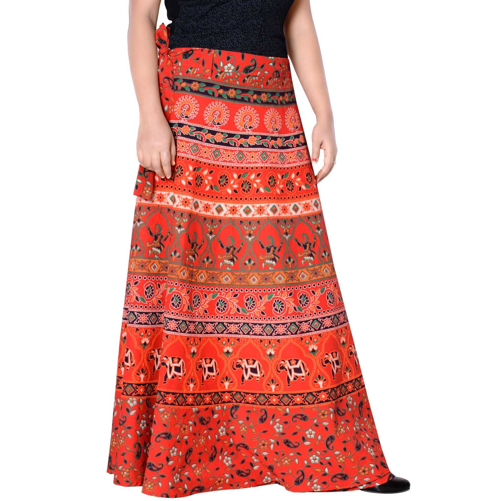 Sttoffa Cotton Wrap Skirt - Orange Sttoffa Cotton Wrap Skirt - Orange