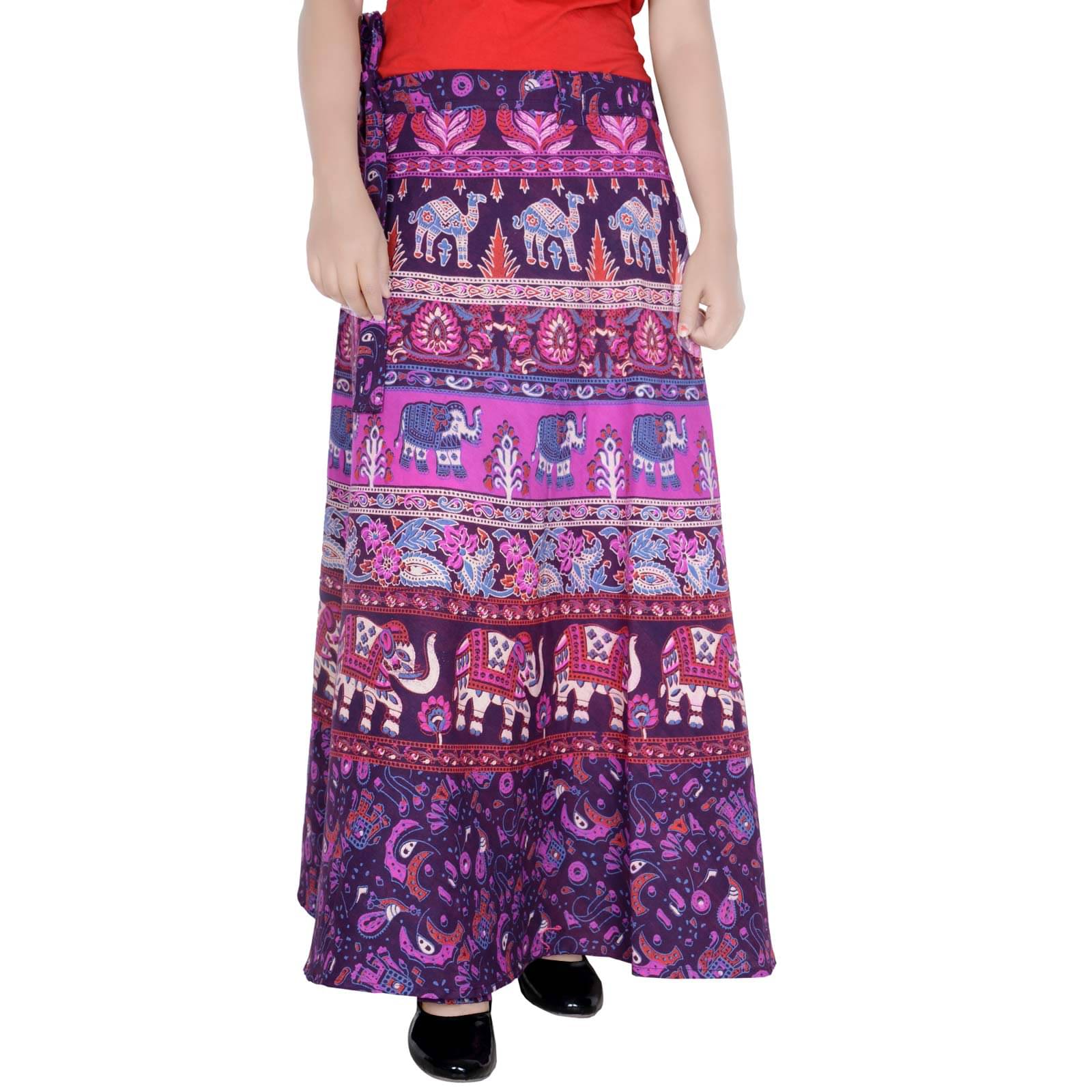 Sttoffa Cotton Wrap Skirt - Purple Sttoffa Cotton Wrap Skirt - Purple