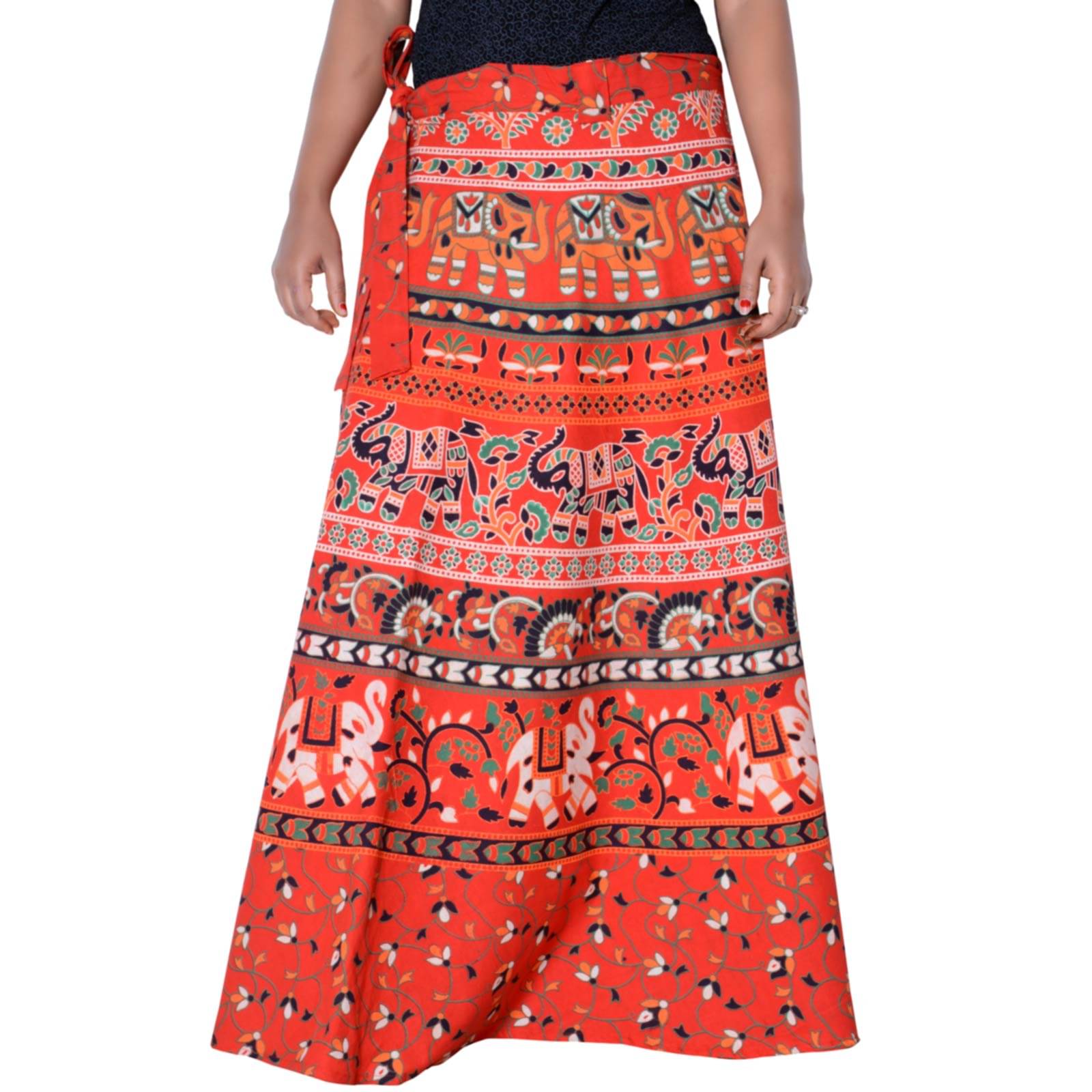 Sttoffa Cotton Wrap Skirt - Orange Sttoffa Cotton Wrap Skirt - Orange