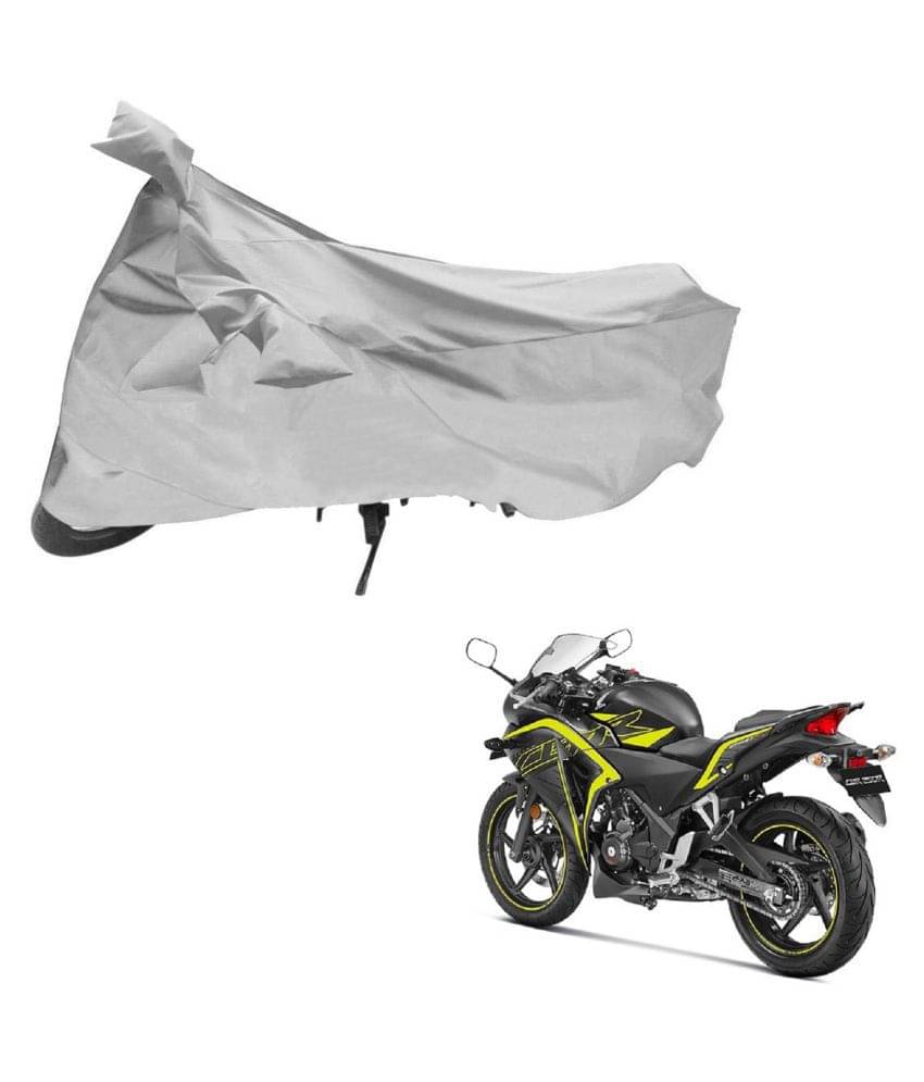 AutoRetail Dust Proof Two Wheeler Polyster Cover for Honda CBR 250R (Mirror Pocket, Silver Color) AutoRetail Dust Proof Two Wheeler Polyster Cover for Honda CBR 250R (Mirror Pocket, Silver Color)