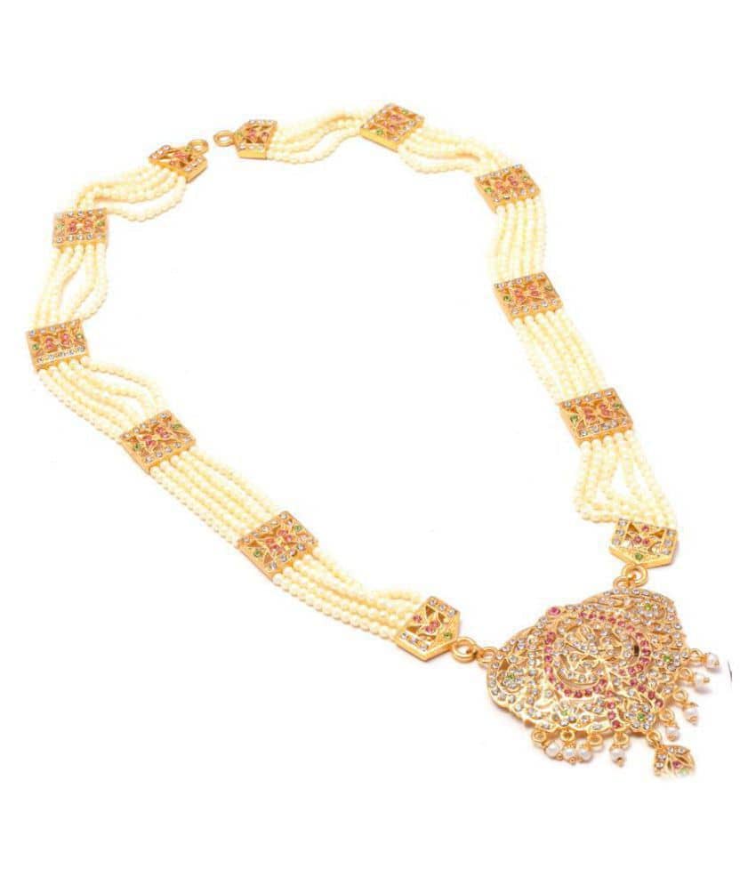 Jewar Mandi - Multicolor Brass Necklace ( Pack of 1 )