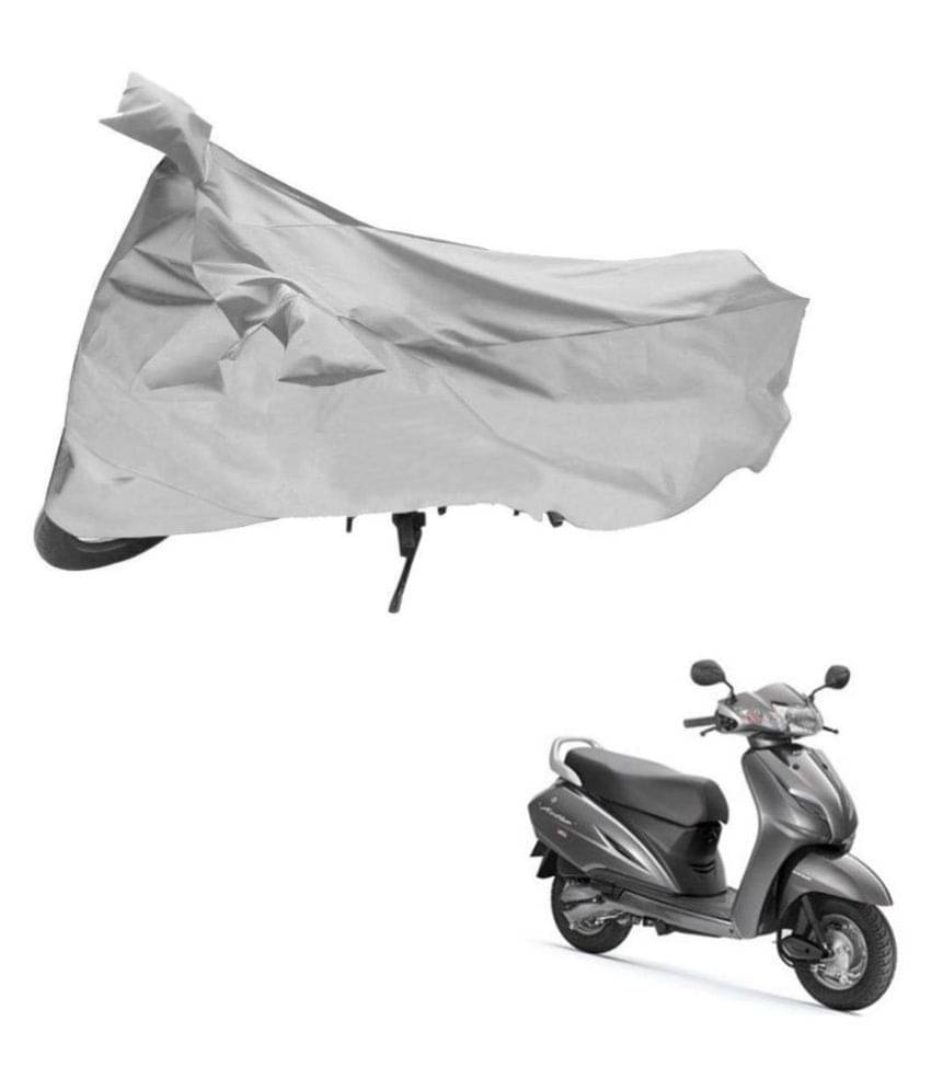     			AutoRetail Dust Proof Two Wheeler Polyster Cover for Honda Activa 3G (Mirror Pocket, Silver Color)