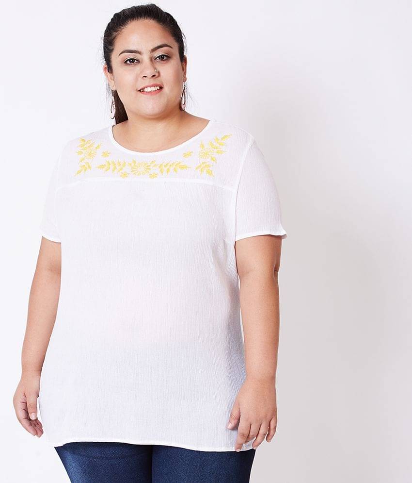 Oxolloxo Women's Viscose Regular Top ( White ) Oxolloxo Women's Viscose Regular Top ( White )